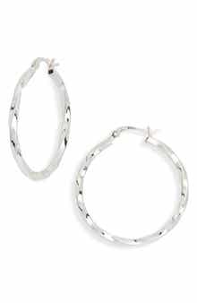 Argento Vivo Sterling Silver Sterling Silver Twisted Hoop Earrings