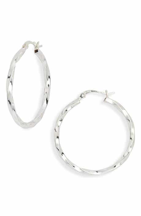 Argento Vivo Sterling Silver Sterling Silver Twisted Hoop Earrings