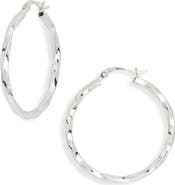 Argento Vivo Sterling Silver Sterling Silver Twisted Hoop Earrings