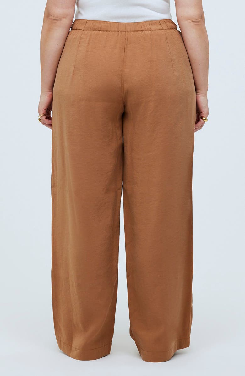 Madewell Softdrape Wide Leg Pants, Alternate, color, Warm Hickory