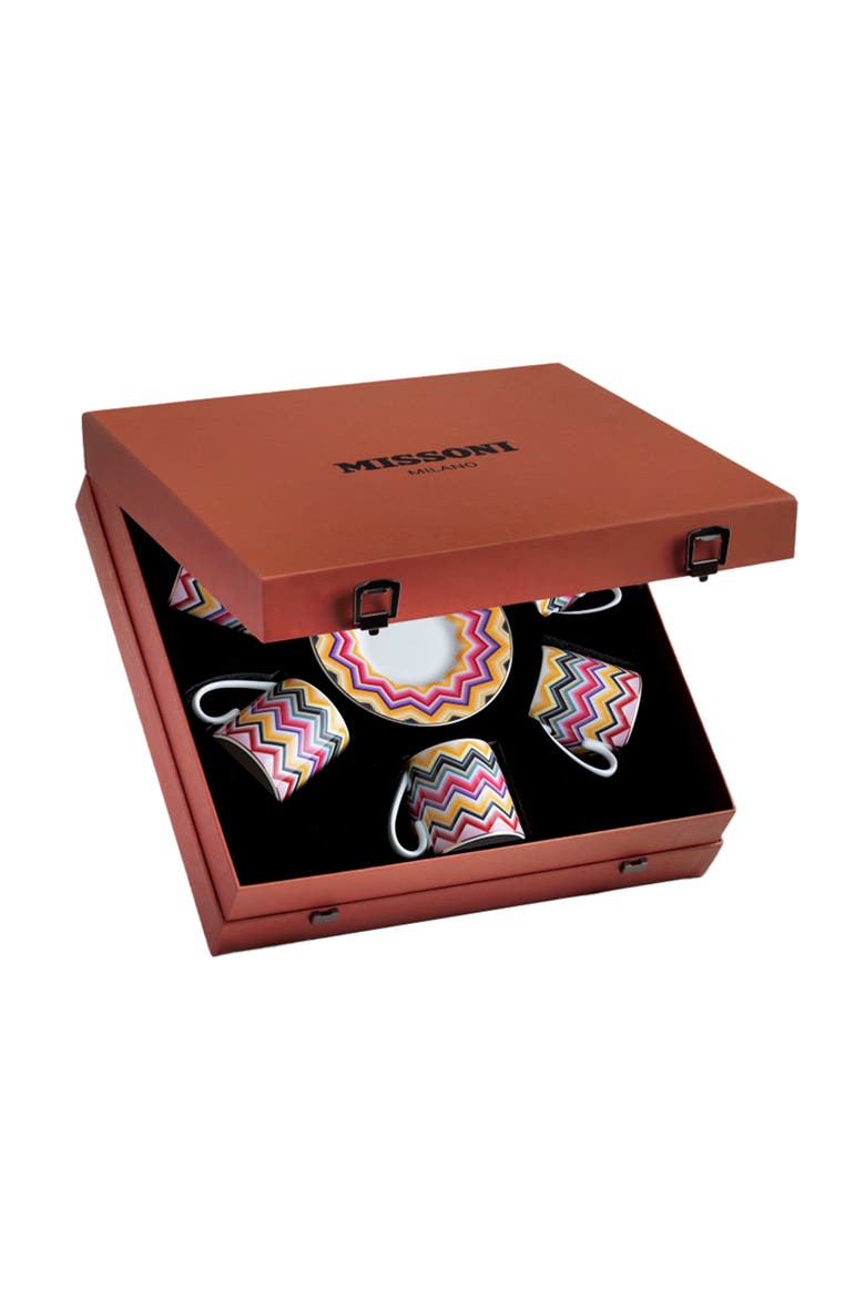 Coffee Cup & Saucer Set Of 6 In Luxury Box, Main, color, Red