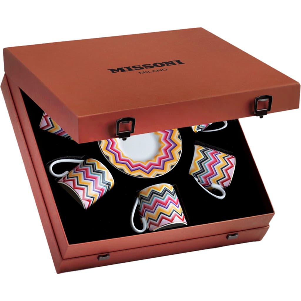 Missoni Coffee Cup & Saucer Set Of 6 In Luxury Box In Multi