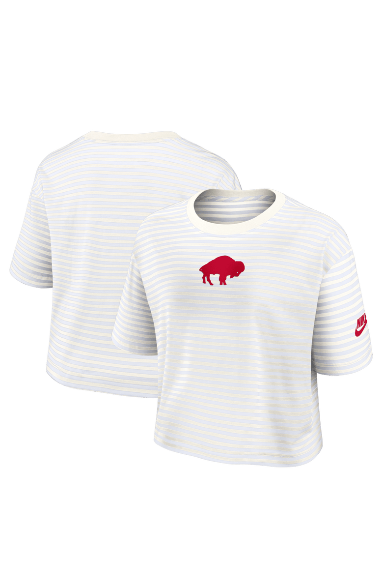 Nike Women's Nike White/Cream Buffalo Bills Striped Cropped T-Shirt, Main, color, White
