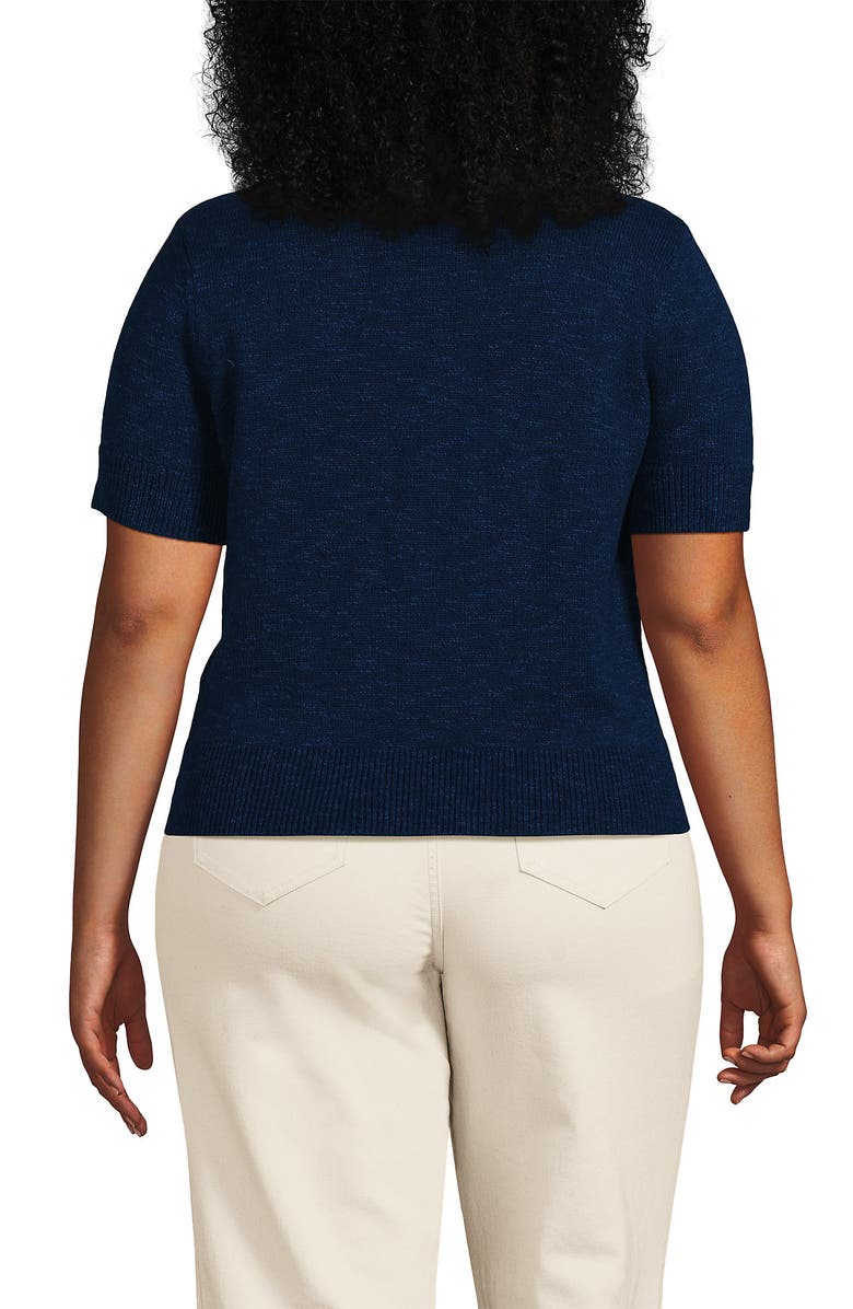Lands' End Cotton Blend Short Sleeve Polo Sweater, Alternate, color,