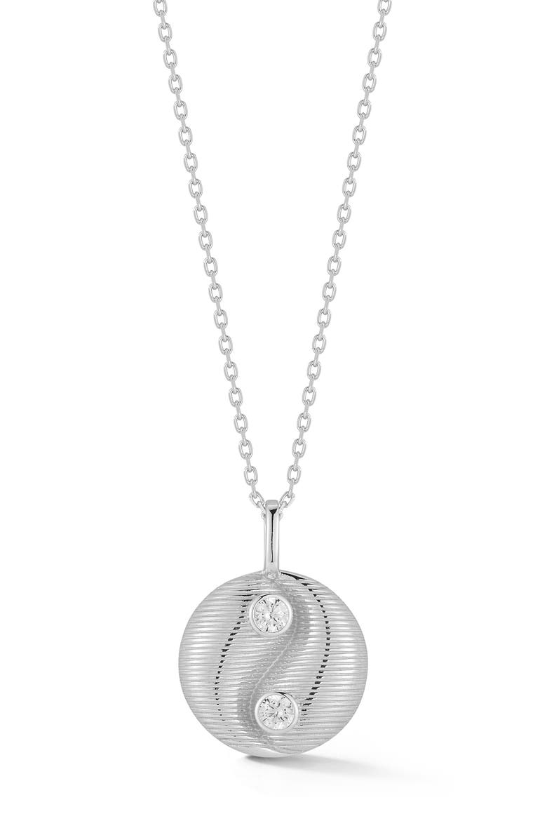 Yin Yang Pendant Necklace, Main, color, SILVER