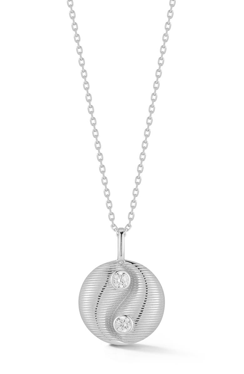 GLAZE JEWELRY Yin Yang Pendant Necklace, Main, color, Silver
