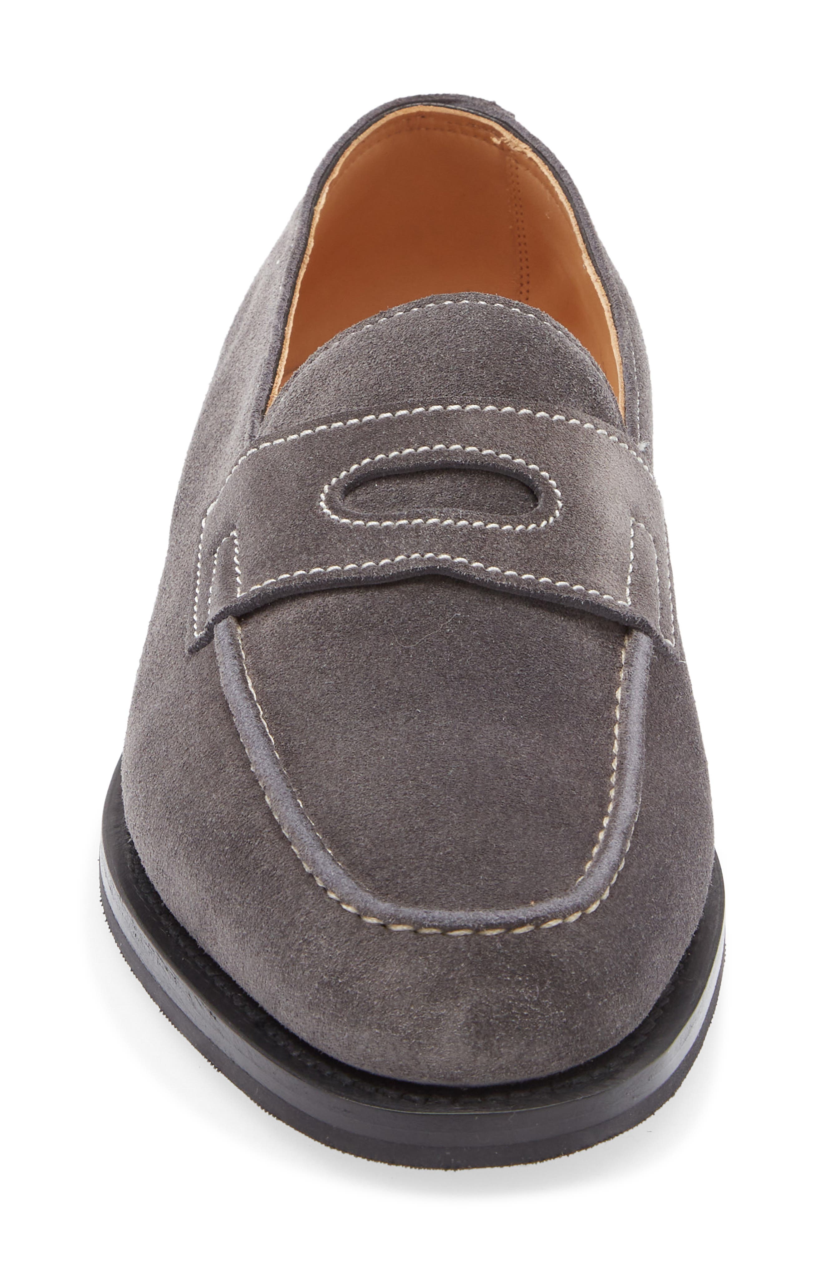 John Lobb Lopez Penny Loafer, Alternate, color, Carbon