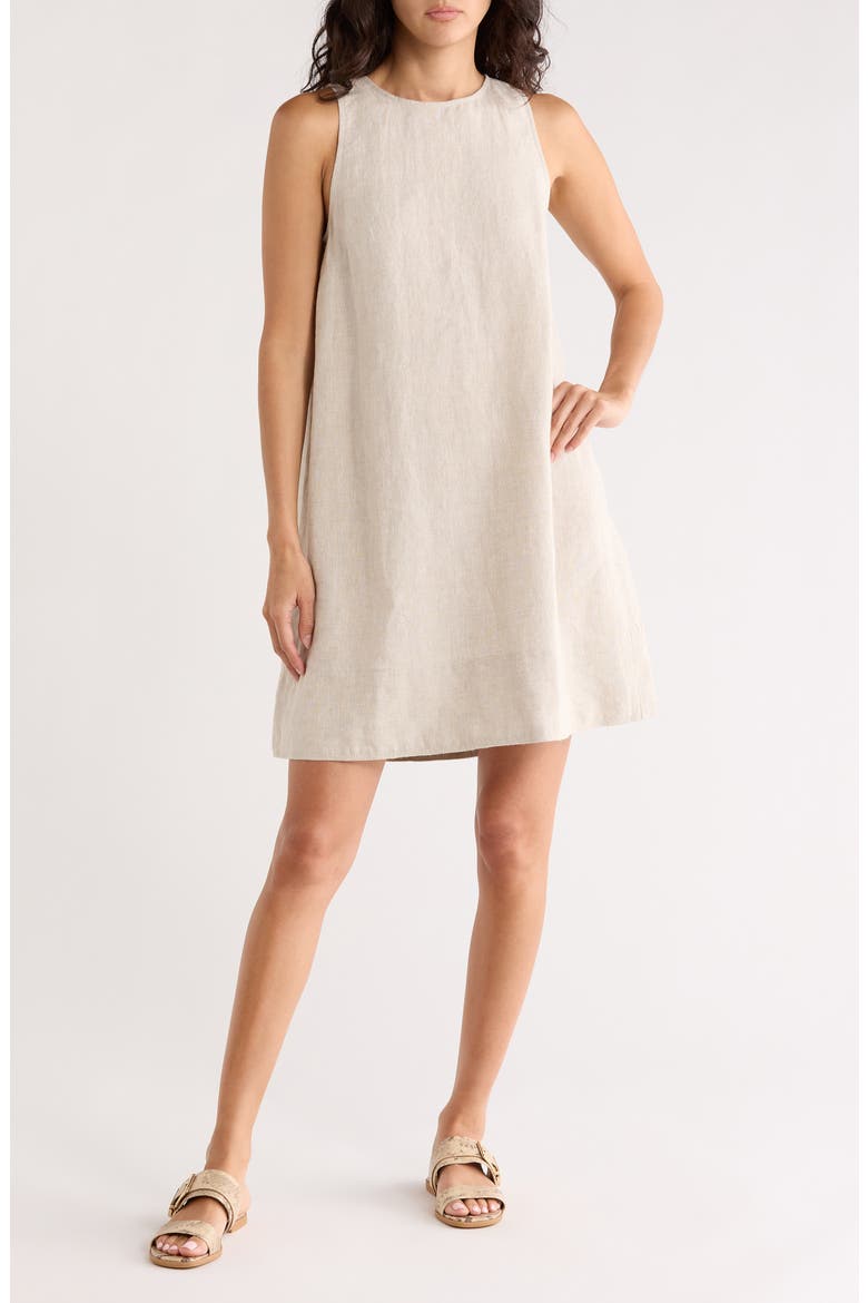 Linen Shift Minidress, Main, color, OAT