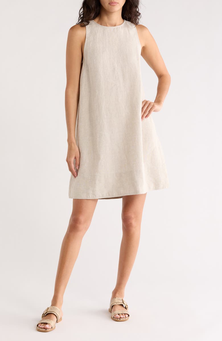 Madewell Linen Shift Minidress, Main, color, Oat