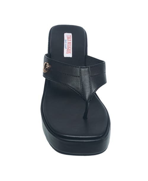 True Religion Latto Slip On Wedge Sandal In Black