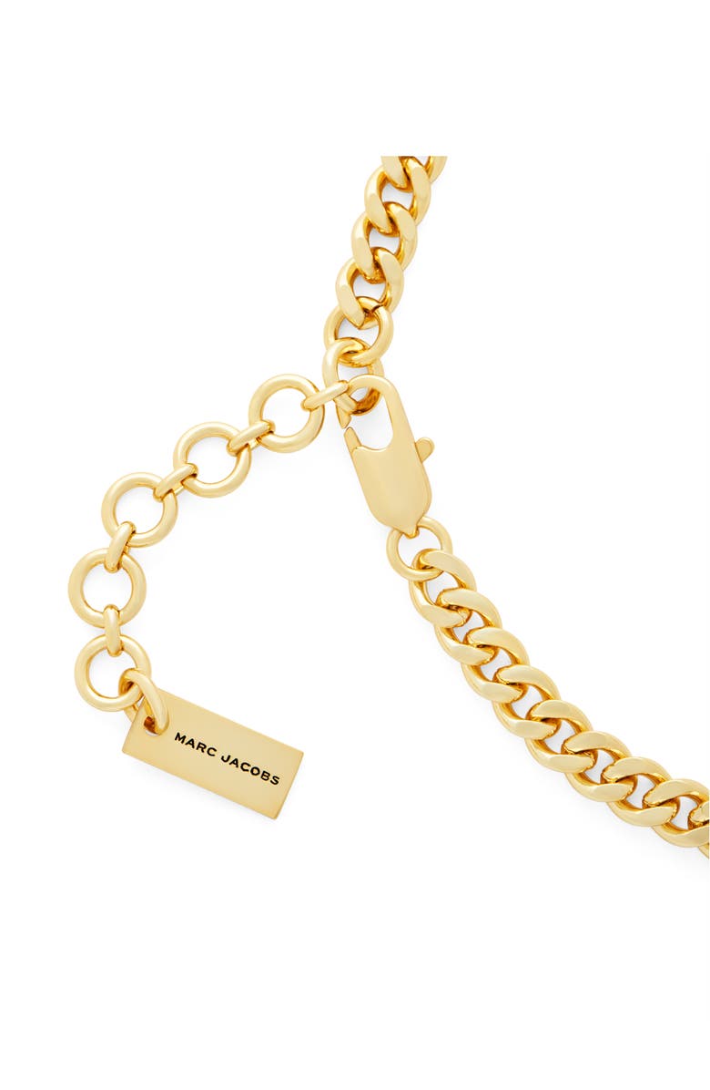 Marc Jacobs Mini Icon Charm Necklace, Alternate, color, Light Antique Gold