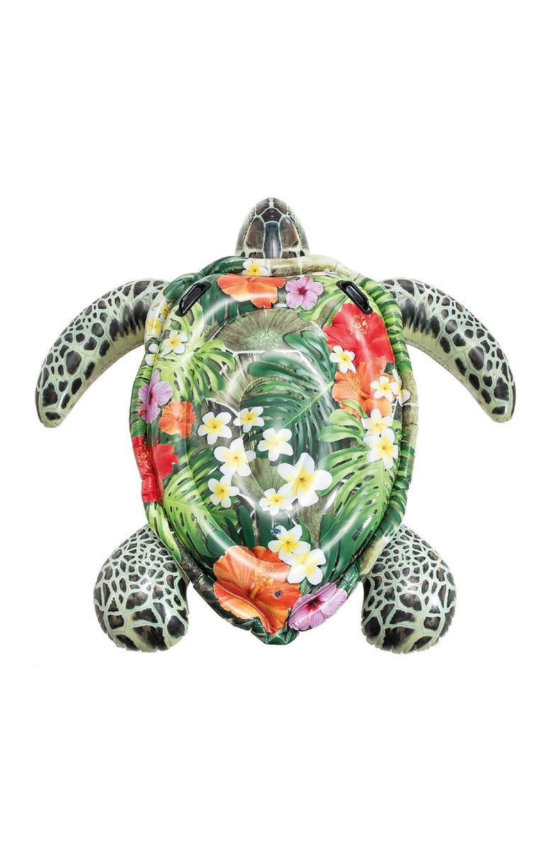 Intex Realistic SeaTurtle 75 x 67" Inflatable Water Float, Kids Ages 3+, Main, color, Multicolored