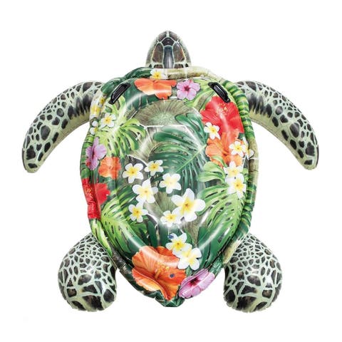 Realistic SeaTurtle 75 x 67" Inflatable Water Float, Kids Ages 3+