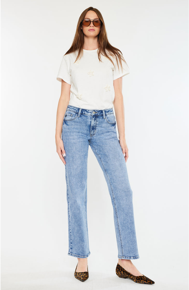 KanCan Tamia Essentials Mid Rise True Straight Jeans, Alternate, color, Medium Wash