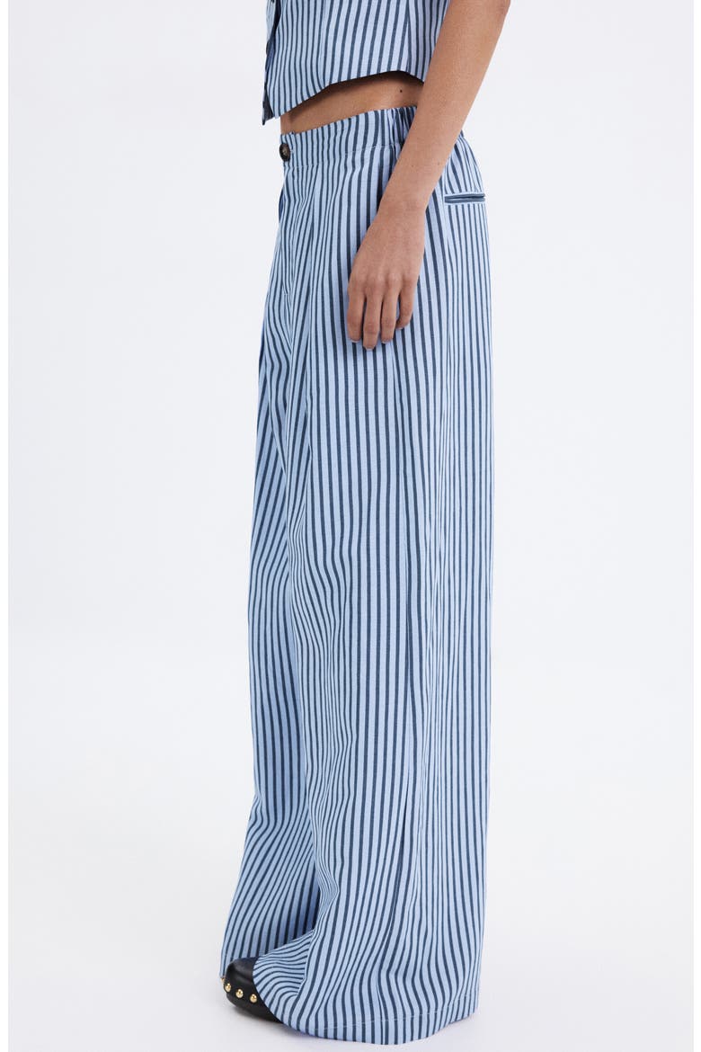 Striped Wide Leg Pleated Trousers, Alternate, color, SKY BLUE