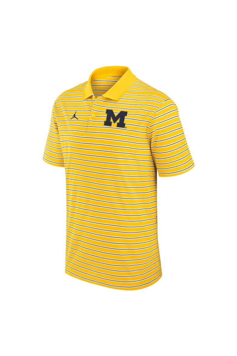 Men's Jordan Brand Maize/White Michigan Wolverines Primetime Victory Striped Performance Polo, Alternate, color, Maize