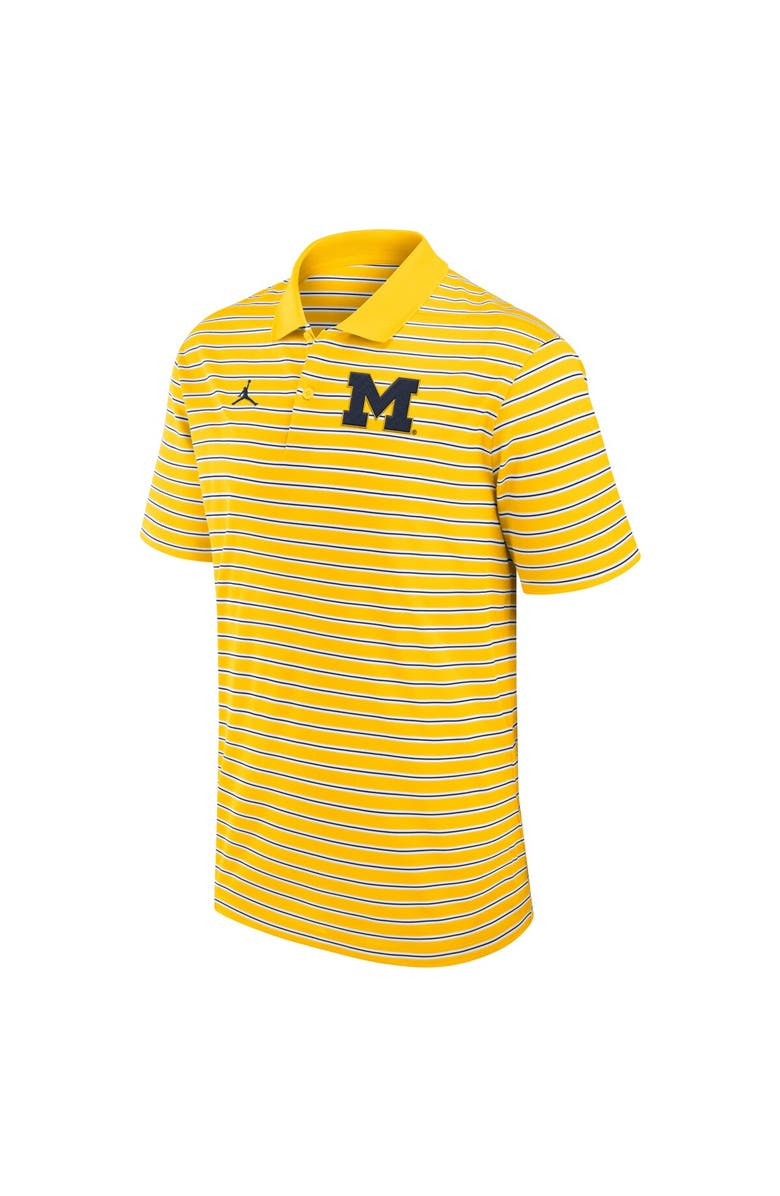 Jordan Brand Men's Jordan Brand Maize/White Michigan Wolverines Primetime Victory Striped Performance Polo, Alternate, color, Maize