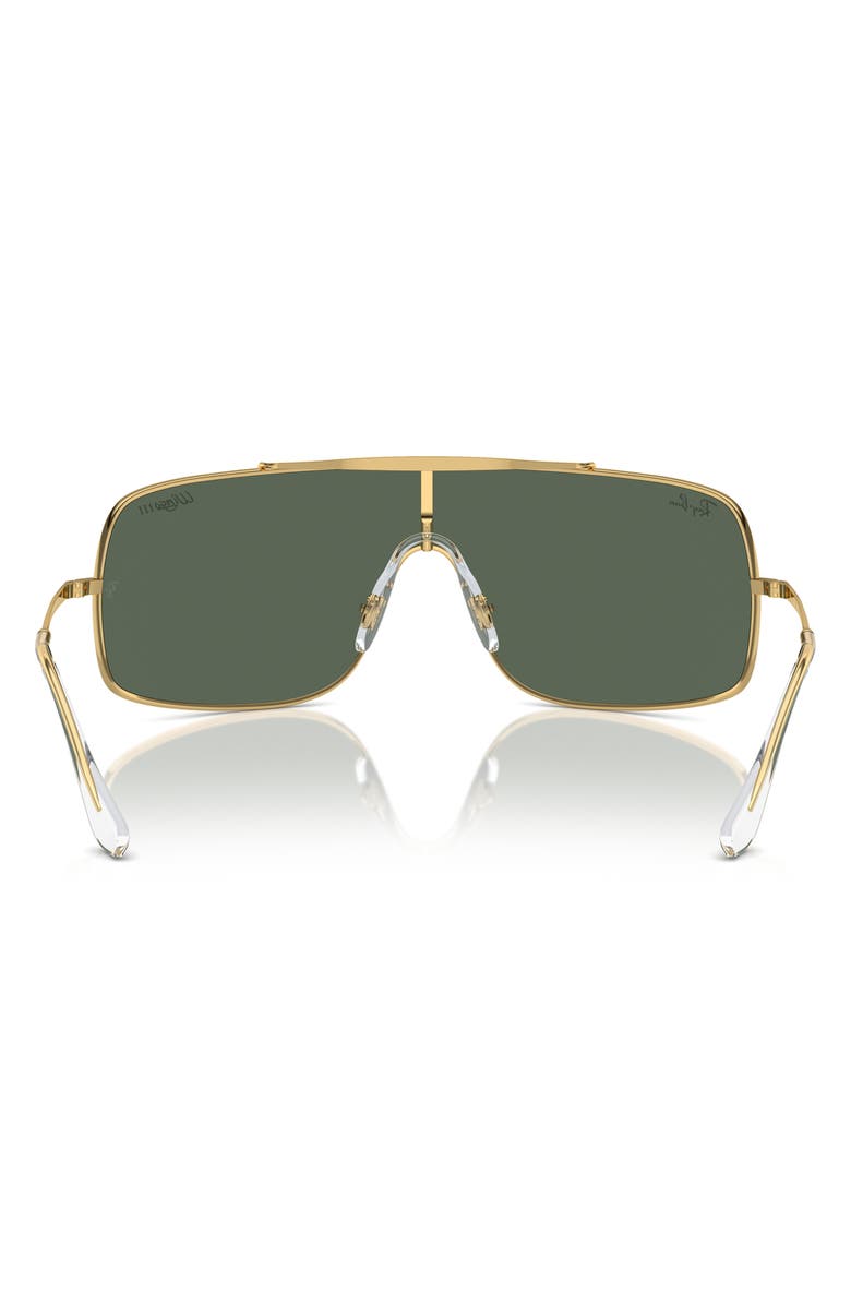 Ray-Ban Wings III 36mm Square Wrap Shield Sunglasses, Alternate, color, Gold Flash