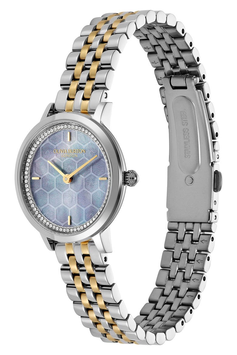Honeycomb Ultra Slim Bracelet Watch, 28mm, Alternate, color, BLUE