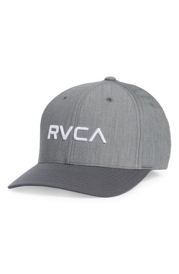 Rvca Hookie Flexfit Baseball Hat In Gray