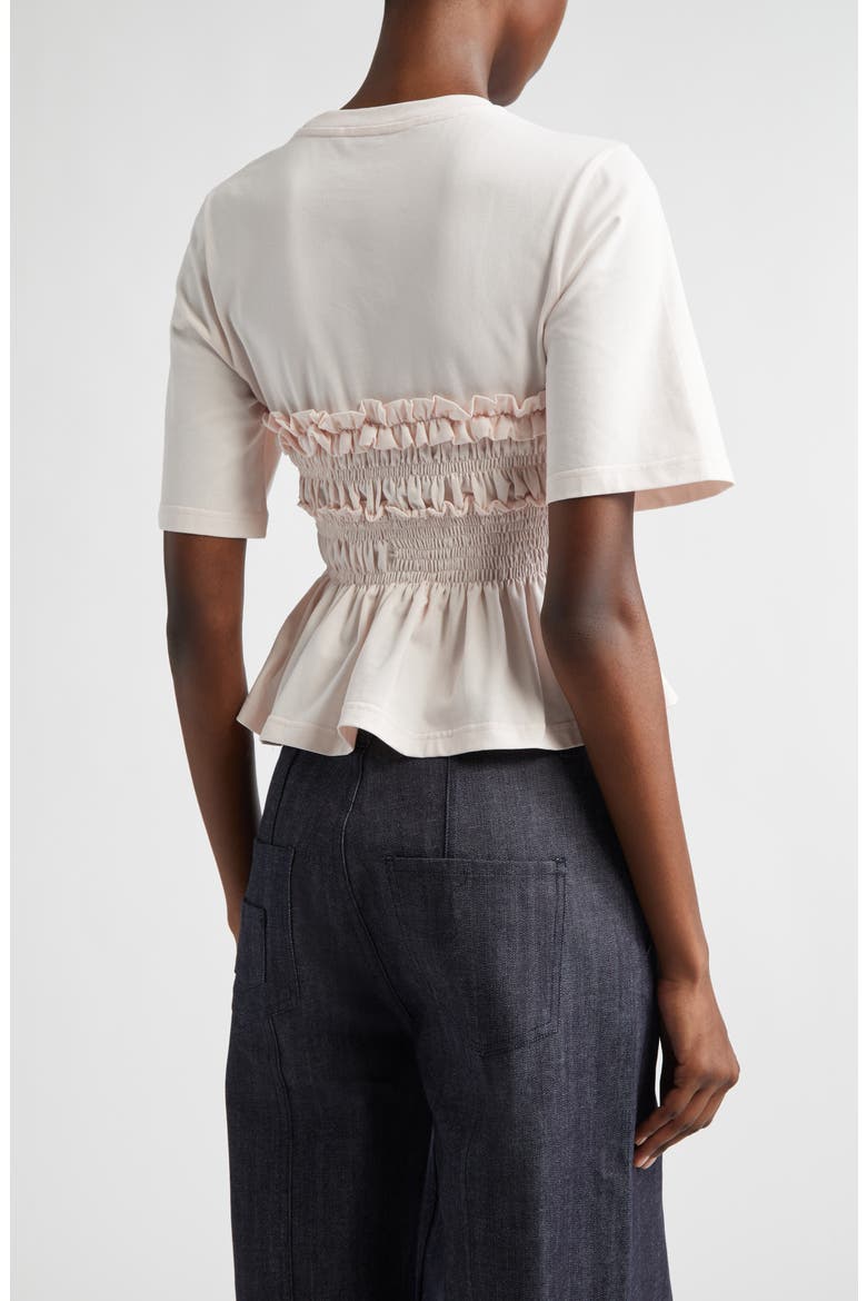 Vilde Shirred Peplum T-Shirt, Alternate, color, LIGHT PINK JERSEY