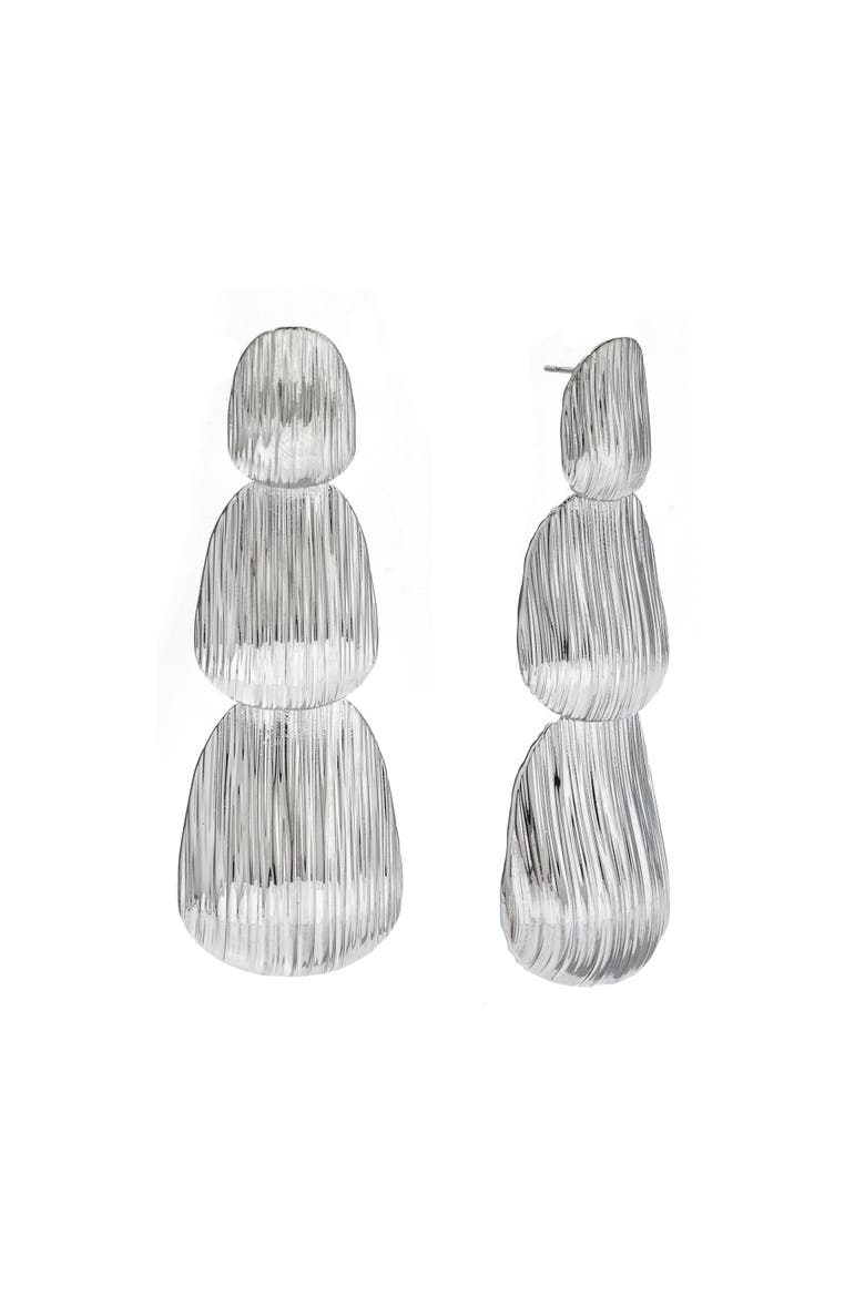 Cascade Layered Earrings, Main, color, Silver