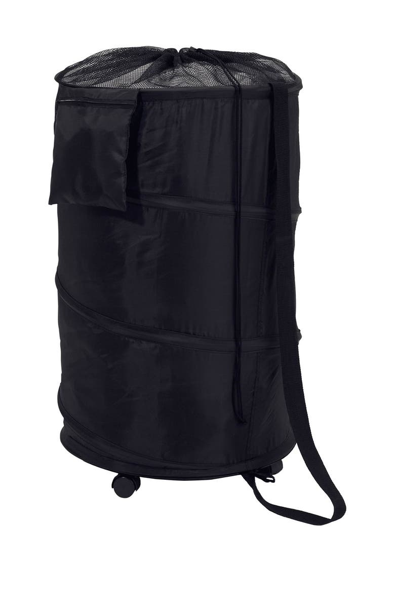 HONEY-CAN-DO Pop-Up Rolling Hamper - Black, Main, color,