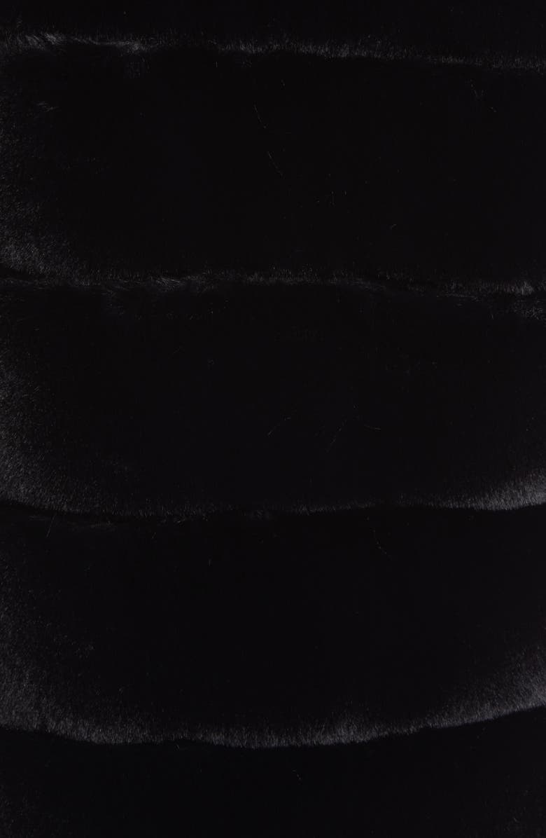 AZALEA WANG Faux Fur Midi Coat, Alternate, color, Black