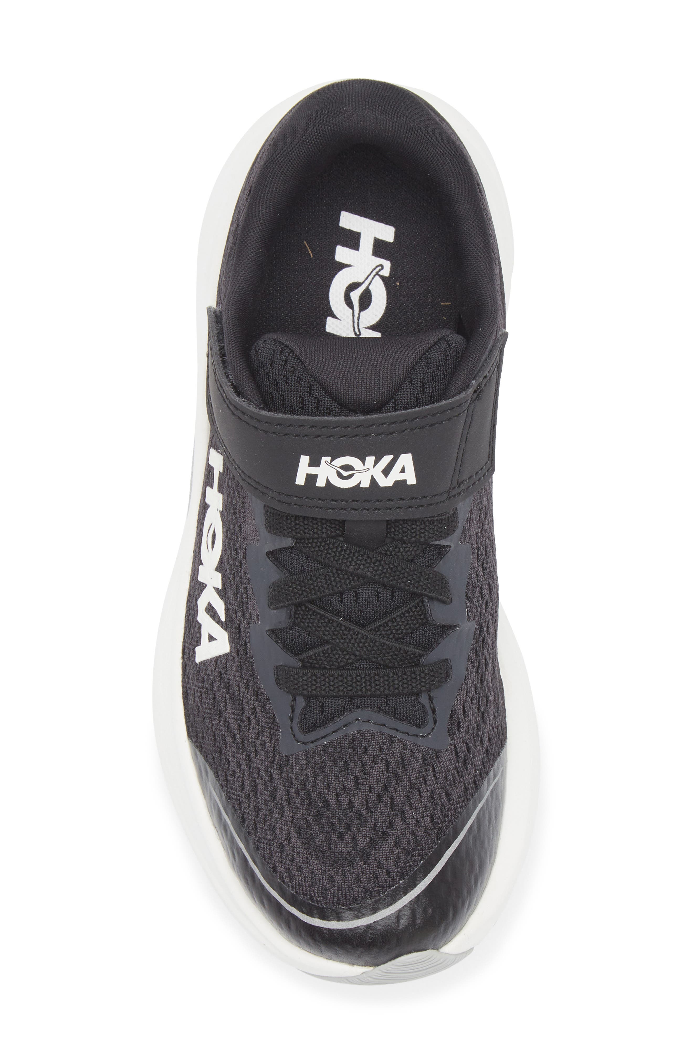 HOKA Kids
 Rincon 4 Running Sneaker, Alternate, color, Black / White
