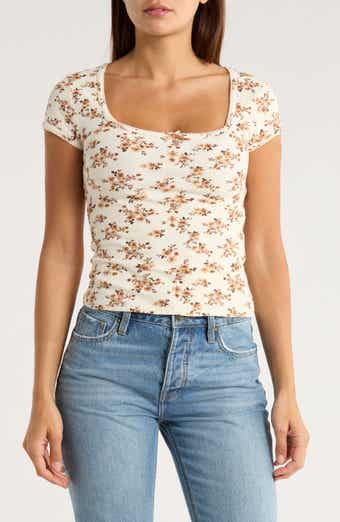 Madden Girl Square Neck Cap Sleeve Top