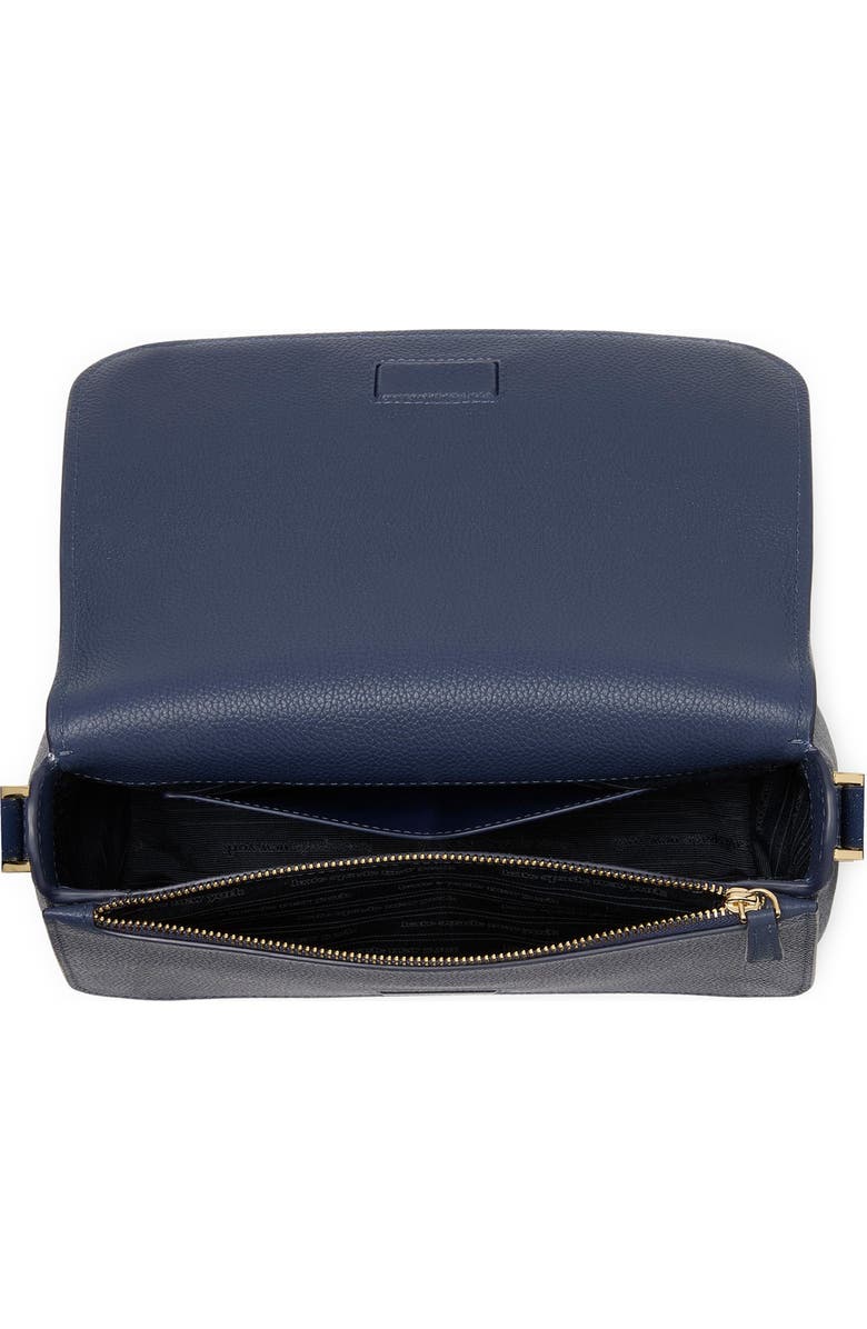 Kate Spade New York small liv pebble leather flap crossbody bag, Alternate, color, Parisian Navy