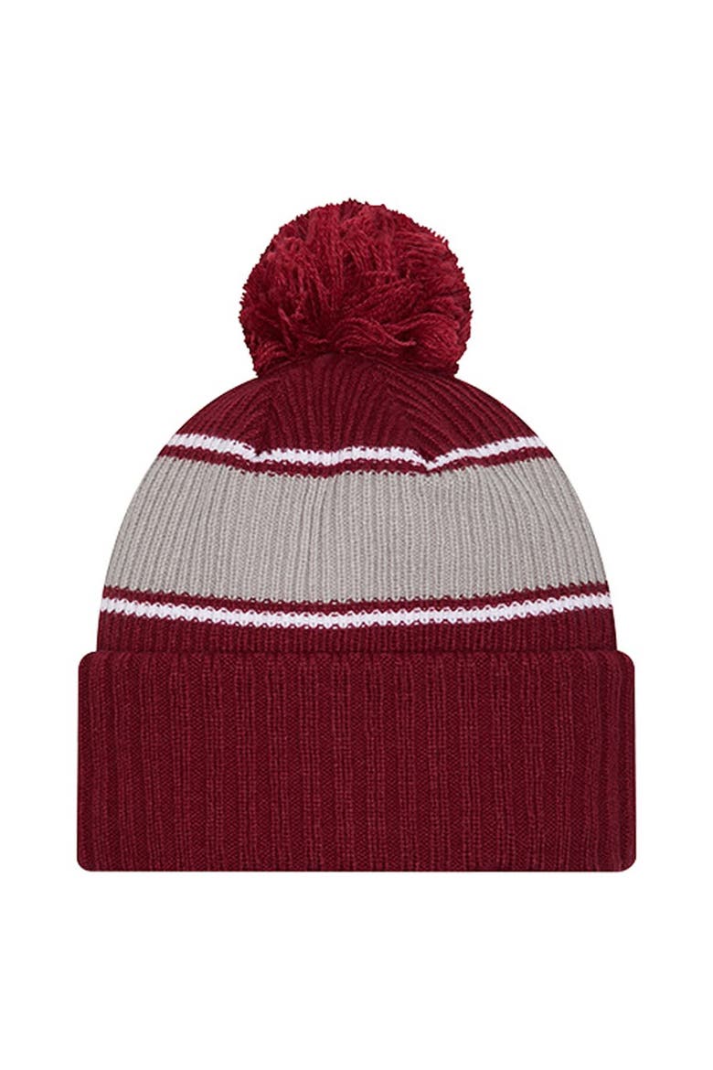 Men's New Era Crimson Washington State Cougars Bold Cuffed Knit Hat with Pom, Alternate, color, Crimson