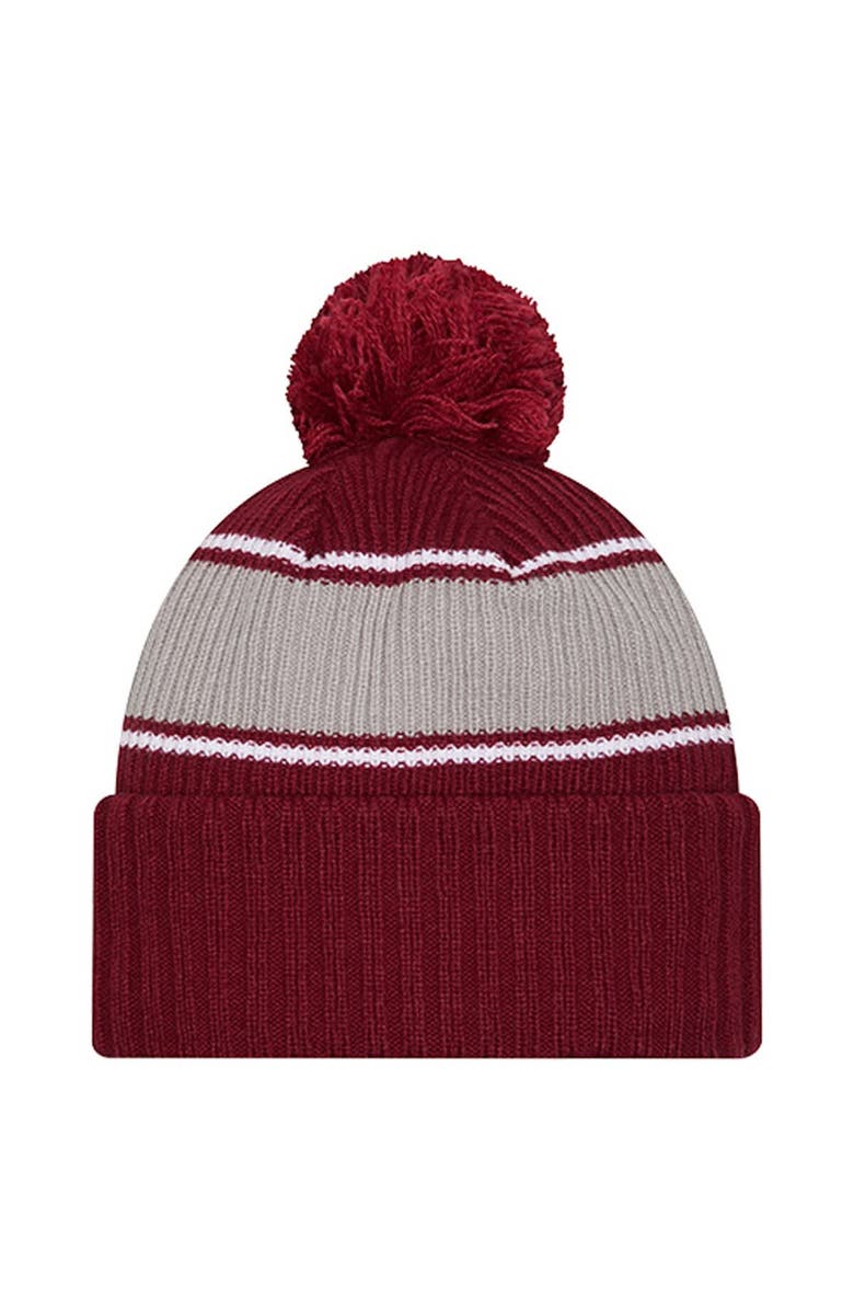 New Era Men's New Era Crimson Washington State Cougars Bold Cuffed Knit Hat with Pom, Alternate, color, Crimson