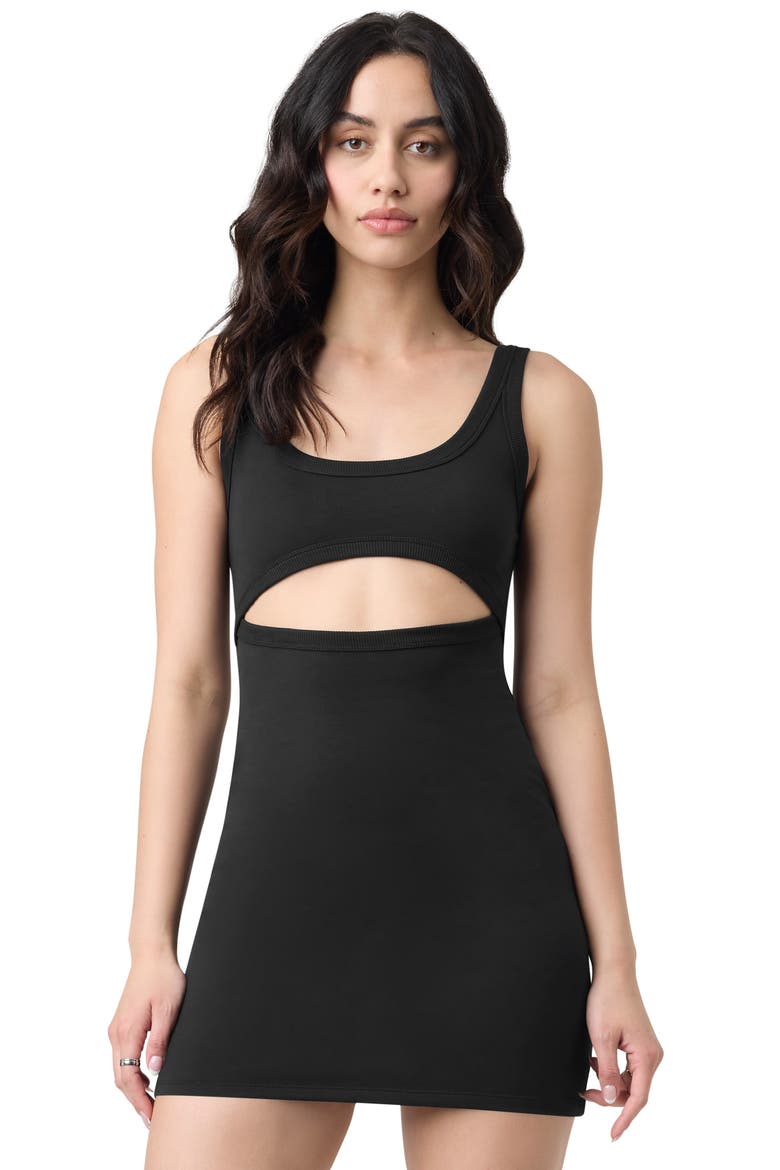 Cutout Body-Con Minidress, Alternate, color, BLACK