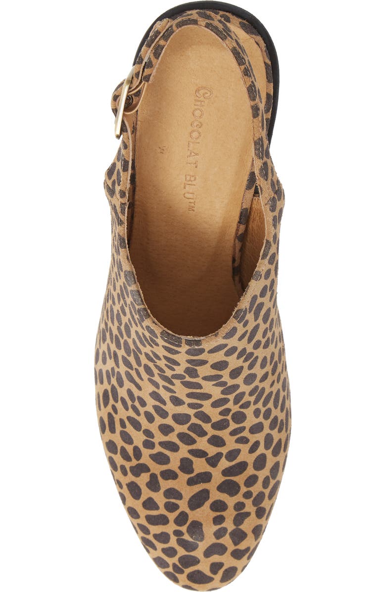 Chocolat Blu Jenna Leopard Print Slingback Mule, Alternate, color,