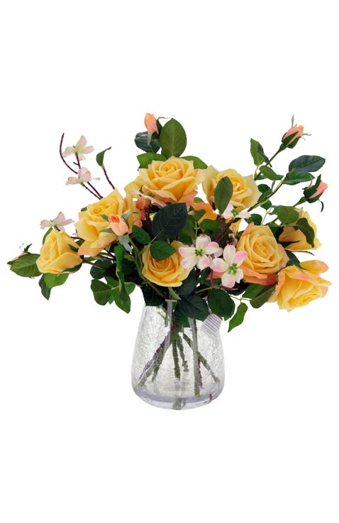 Roses in Crackle Vase