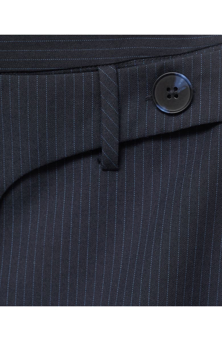 MANGO Pinstripe Wrap Front Miniskirt, Alternate, color, Navy