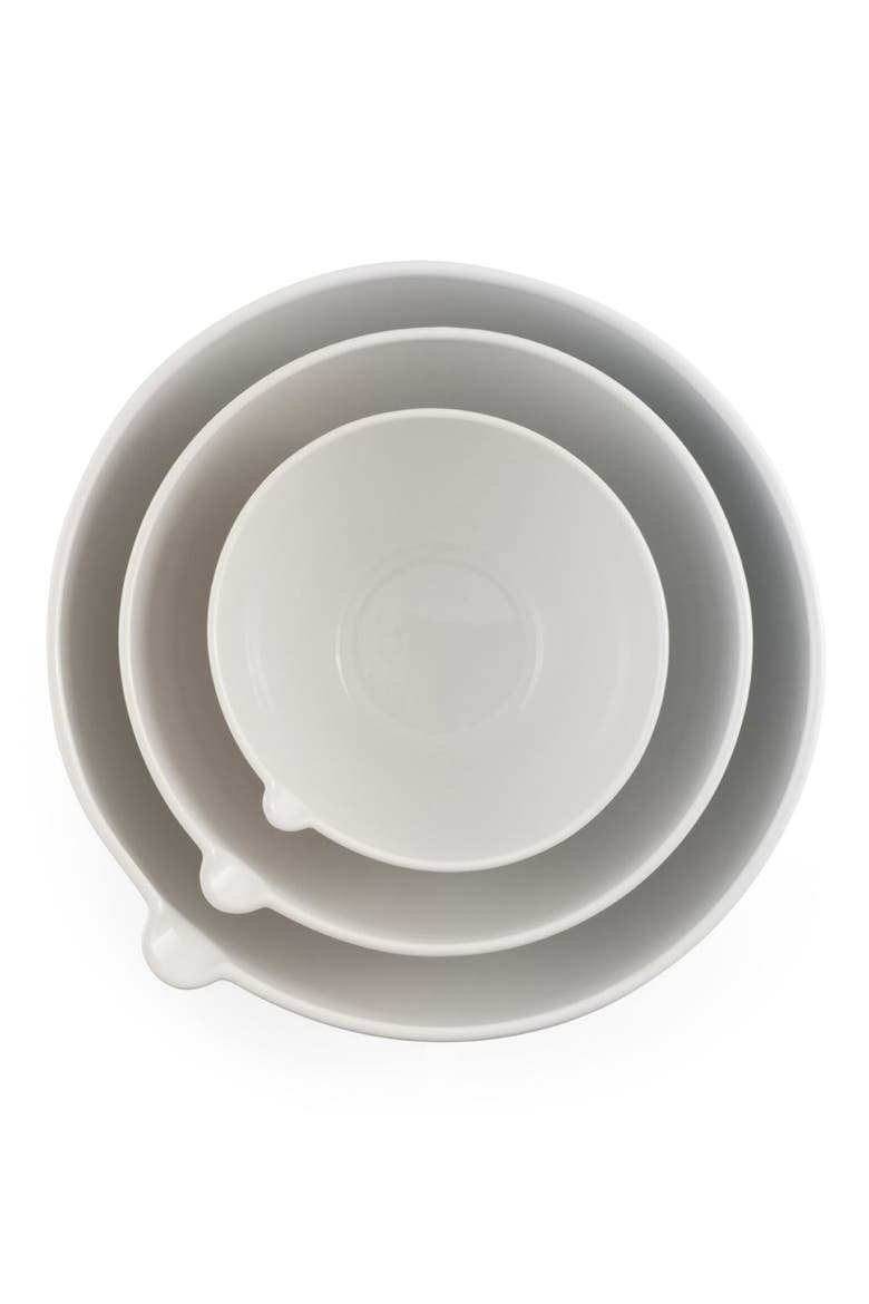 Duets Set of 3 Nesting Mixing Bowls, Alternate, color, WHITE