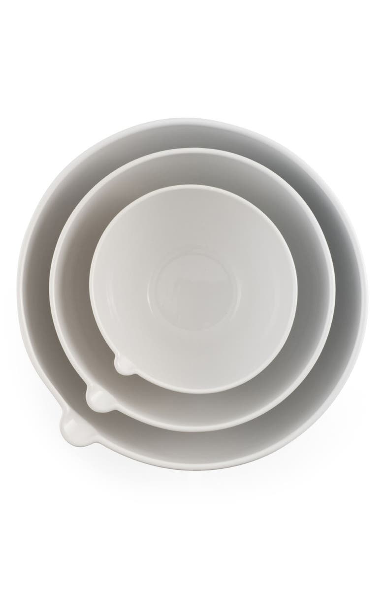 Nambé Duets Set of 3 Nesting Mixing Bowls, Alternate, color, White
