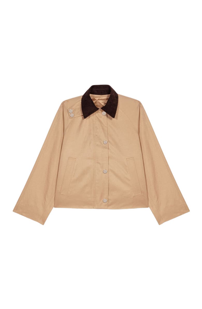 maje Jacket with removable contrast collar, Alternate, color, Camel