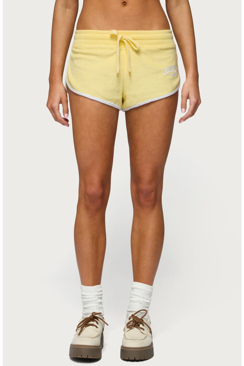 Madilyn Terry Cloth Shorts, Main, color, YELLOW