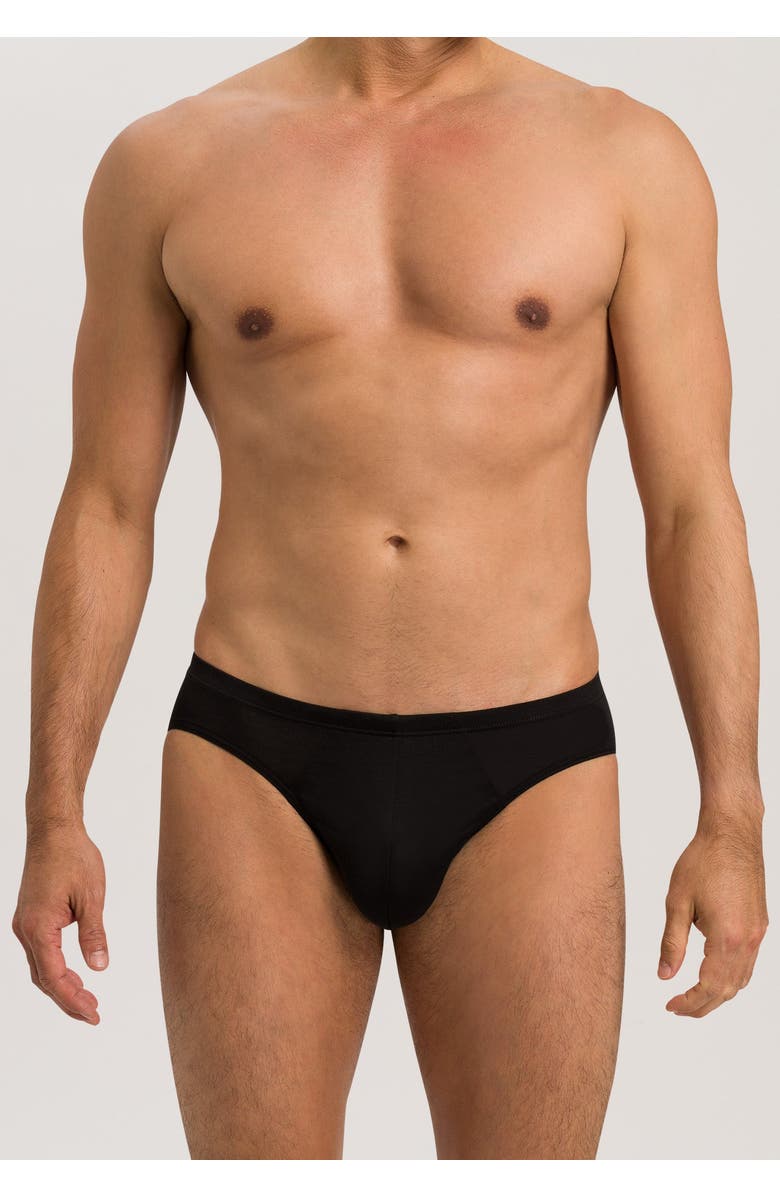 Hanro Cotton Sporty Cotton Low Rise Brief, Alternate, color, Black