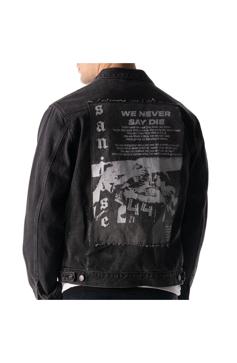 THE WILD COLLECTIVE Men's The Wild Collective Black San Jose Earthquakes Denim Button-Up Jacket, Alternate, color, 
