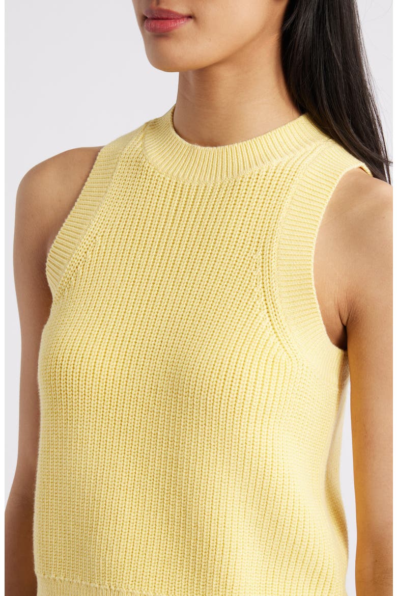 Demi Cotton Sweater Vest, Alternate, color, LEMON MERINGUE
