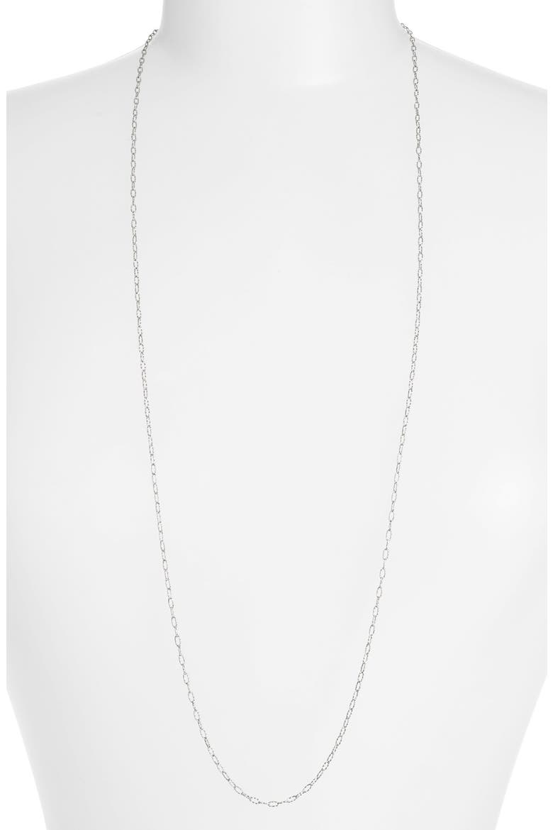 Textured Chain Long Necklace (Nordstrom Exclusive), Main, color, WHITE GOLD