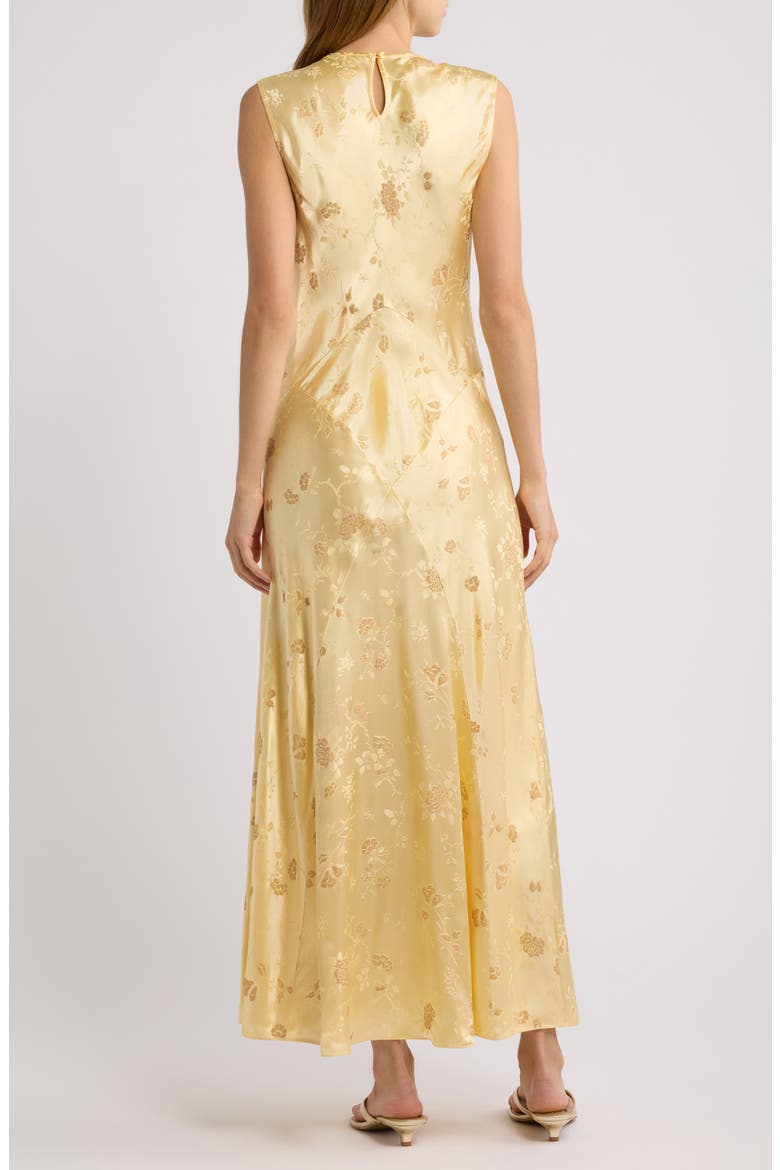 Ginette Floral Jacquard Dress, Alternate, color, CITRONE TAPPEZZERIA JACQUARD