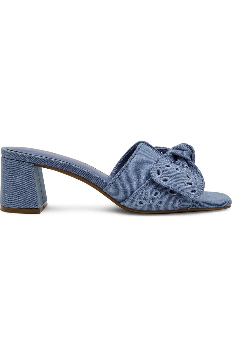Anne Klein Kizmet Bow Slide Sandal, Alternate, color, Denim