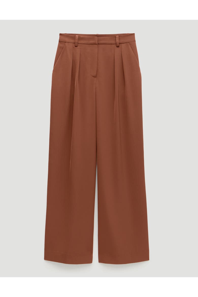 Lya Satin Twill Wide Leg Pants, Alternate, color, Toffee Brown