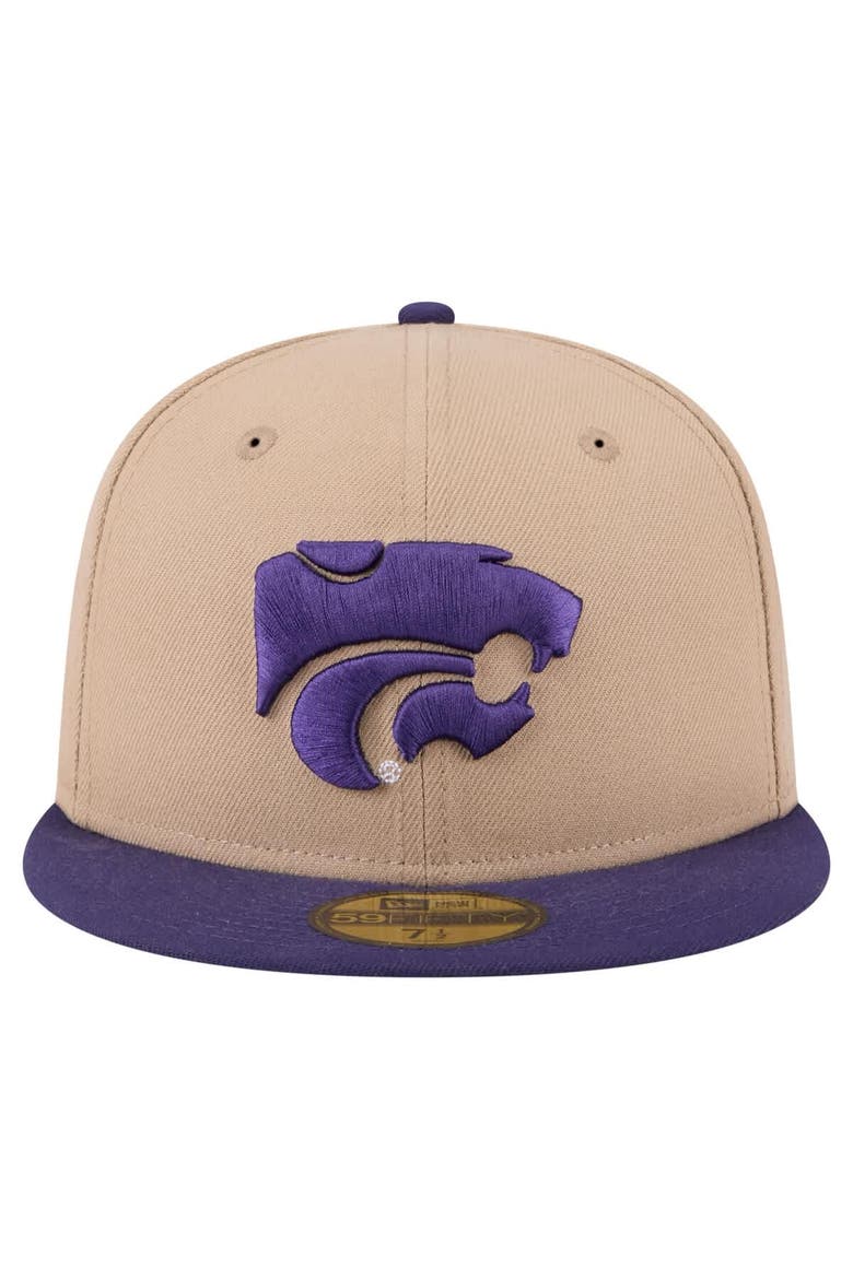 Men's New Era  Khaki Kansas State Wildcats Two-Tone 59FIFTY Fitted Hat, Alternate, color, Khaki