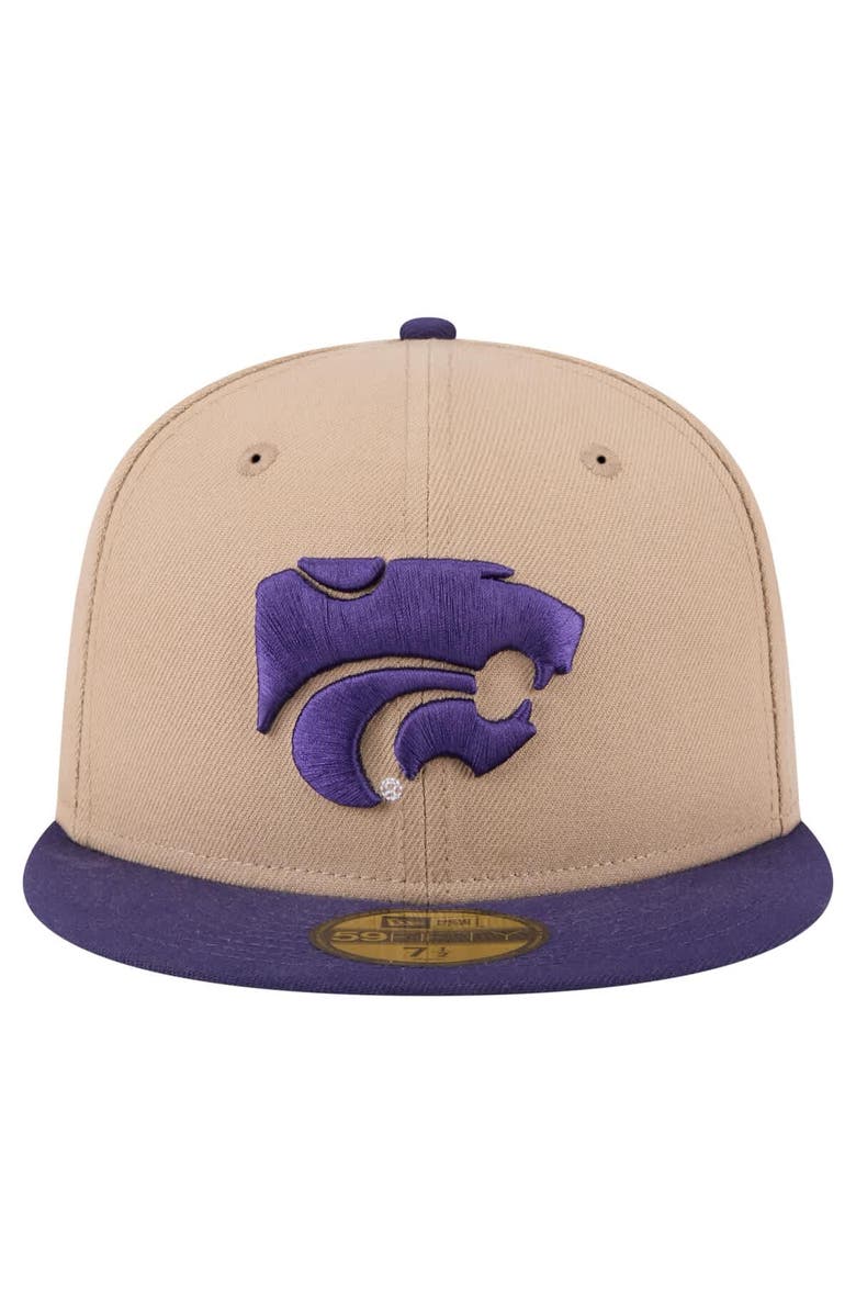 New Era Men's New Era Khaki Kansas State Wildcats Two-Tone 59FIFTY Fitted Hat, Alternate, color, Khaki